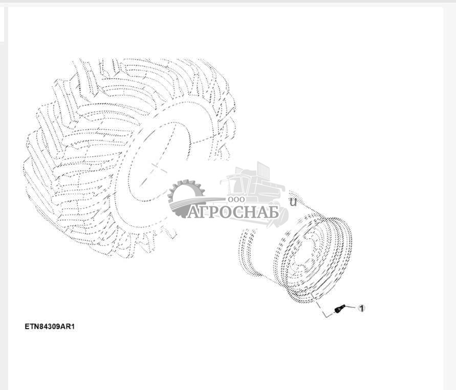 Ведущее колесо, обратный рисунок протектора 